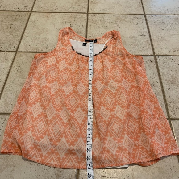 💜 a.n.a. (A New Approach) Orange & White Sleeveless Blouse - XL - Picture 6 of 8